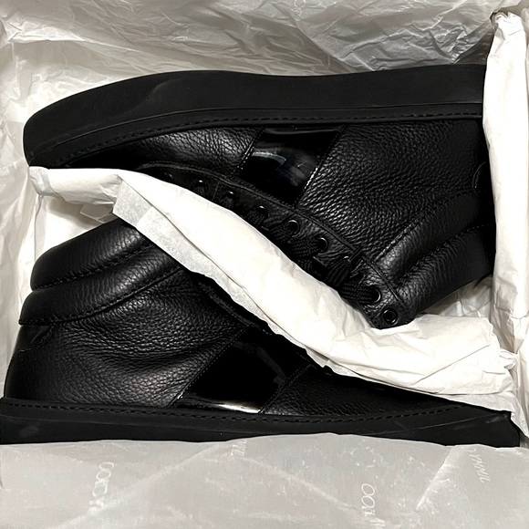 Jimmy Choo Belgravi Black High Top Sneakers Size 43 US Size 10 - Picture 4 of 8